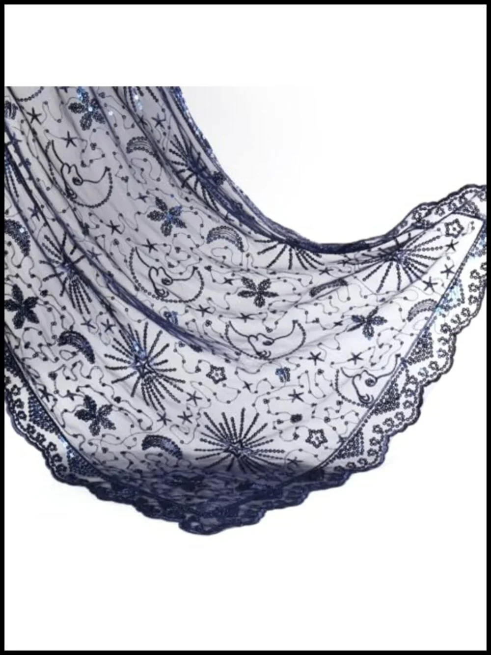 1920s Sequin Fringed Shawl Evening Wrap Bridal Cape Mesh Scarf
